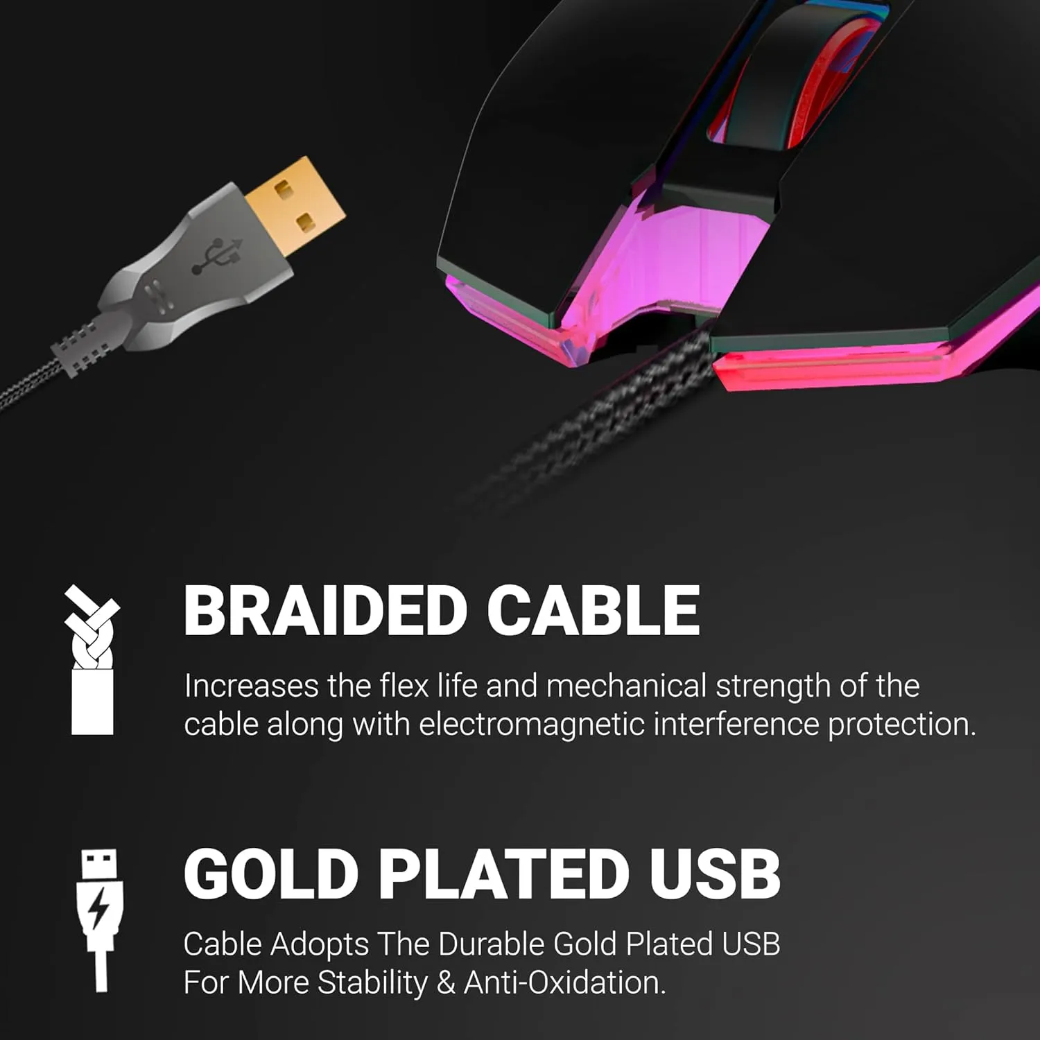 Ant Esports USB Gaming Mouse RGB GM50 view 5